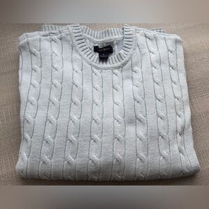Club Room Men's Cable-Knit Cotton Crew Neck Sweater. Size Medium